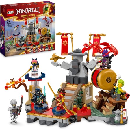 LEGO Ninjago Arena de Batalla del Torneo Juguete Ninja de Construcción con 6 Minifiguras Inc. Kai y Sora, Juego Infantil de