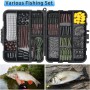 Vicloon Anzuelos de Pesca,Accesorios de Pesca con Caja de Pesca, Incluye Pesas de Plomada, Emerillones e Imperdibles,