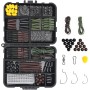 Vicloon Anzuelos de Pesca,Accesorios de Pesca con Caja de Pesca, Incluye Pesas de Plomada, Emerillones e Imperdibles,