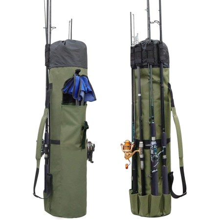 Bolsa de Pesca Oxford portátil de Alta Capacidad para caña de Pescar, Organizador de Transporte para caña de Pescar, Resistente