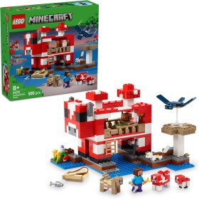 LEGO Minecraft La Casa-Champiñaca Juguete de Construcción para Niños y Niñas de 8 Años o Más, Isla y Personajes del Videojuego
