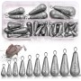 40 Piezas Pequeños Pesa de Pesca Mezclados 10 Tamaños 3.5g 5g 7g 10g 15g 20g 25g 30g 40g 50g Pesas de Plomos de Pesca de Hierro