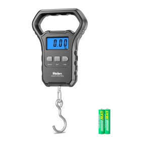 Balanza de Pescado, 110lb/50kg Balanza de Equipaje Colgante Balanza de Pesca con Pantalla LCD Retroiluminada, Balanza de