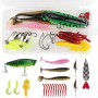 Accesorios de Pesca, Set de Cebos de 27 Piezas, Incluye cebos de Goma, cebos Duros, Accesorios y giradores, Adecuado para la