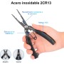 supregear Alicates de Pesca, Alicate de Pesca Multifuncional Ligero de Acero Inoxidable con Mango de ABS, Cortador de Sedal,