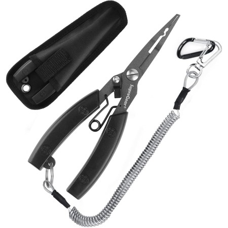 supregear Alicates de Pesca, Alicate de Pesca Multifuncional Ligero de Acero Inoxidable con Mango de ABS, Cortador de Sedal,
