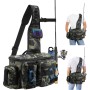 Bolsa de Pesca, Mochila de Pesca y Accesorios con Cinturón y Correa Acolchada de Hombro Bolsa de Pesca de Cintura Resistente