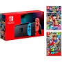 Nintendo Switch consola Rojo Neón/Azul Néon 32Go + Super Mario Odyssey + Mario Kart 8 Deluxe