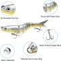 3 Piezas Señuelos de Pesca para Agua Dulce y Salada, Señuelos de Pesca Multiarticulados, Señuelo de Pesca con Múltiples