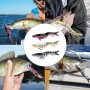 3 Piezas Señuelos de Pesca para Agua Dulce y Salada, Señuelos de Pesca Multiarticulados, Señuelo de Pesca con Múltiples