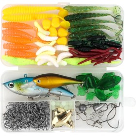 175 Piezas Kits de Señuelos Pesca, Señuelos de Pesca, Accesorios Cebos, señuelos Duros para Hundir de Pesca Mixtos Universales