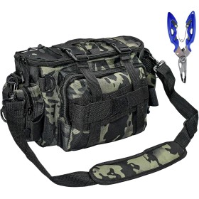 Bolsa para Aparejos de Oesca Bolsa de Pesca al Aire Libre Tela Oxford Impermeable Multifuncional Bolsa de Pesca con Correas