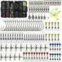 Juego de Accesorios de Pesca incluidos Pesas de plomada, Emerillones e imperdibles, Diapositivas de plomada, Anzuelos, Conjunto