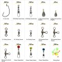 Juego de Accesorios de Pesca incluidos Pesas de plomada, Emerillones e imperdibles, Diapositivas de plomada, Anzuelos, Conjunto