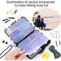 282pcs Anzuelos de Pesca, Carp Fishing Tackle Kit con Caja de Pesca, Incluye Ganchos Circulares, antienredos, cebos, Rubber