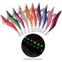 OriGlam 10 unids Camarones Luminosos Calamar Jig Señuelos de Pesca en el Mar, Squid Jig Ganchos Duro Pesca Camarón Señuelo