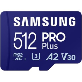 Samsung PRO Plus Tarjeta de memoria MicroSD con Adaptador SD, 512GB, 180 y 130 MB/s, Full HD & 4K UHD, UHS-I, U3, V30, A2,