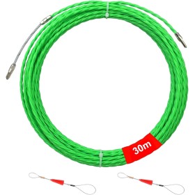 Guia Pasacables 30 m, φ 4 mm Enhebrador de Alambre Electrico, Cable de Tracción en Espiral, Extractor de Cable de cinta de
