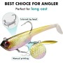 TRUSCEND Paddle Tail Soft Señuelos de Pesca Pre-Rigged Jig Head Swimbaits para la Pesca de la Lubina Camarón Suave cebos Cebos