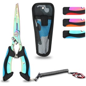 supregear Alicates de Pesca Multicolor de Acero Inoxidable, Herramienta con Anilla Partida, Removedor de Anzuelos, Cortador de