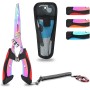supregear Alicates de Pesca Multicolor de Acero Inoxidable, Herramienta con Anilla Partida, Removedor de Anzuelos, Cortador de