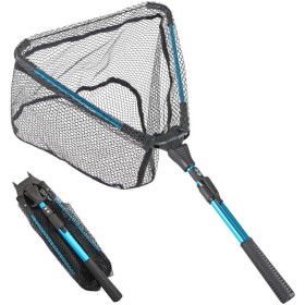 Red de pesca con mango telescópico, plegable, red de pesca telescópica, red de pesca telescópica para kayak, salmón, pez gato,