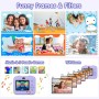 Instant Photo Camera, 12MP Selfie Instant Camera, 1080P 2.4 inch HD Video Camera Photos for Children with 32GB SD Card,