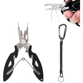 Juego de Alicates Pesca de Aparejos,Alicates Pesca,Gancho Herramienta de Pesca,Alicates de Corte de LíNea de Pesca,Pinza de
