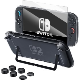 HEYSTOP Carcasa Protectora Compatible con Nintendo Switch 2 Funda con Diseño de Soporte Hueco Delgado Carcasa con Absorción de
