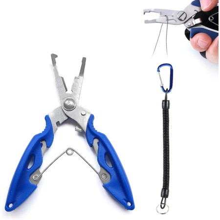 Juego de Alicates Pesca de Aparejos,Alicates Pesca,Gancho Herramienta de Pesca,Alicates de Corte de LíNea de Pesca,Pinza de