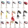Vicloon 16 Piezas Señuelos de Pesca Kits con Ganchos Cebos Cebo de Pesca Señuelos De Cucharilla de Pesca Spinner Cebo para la