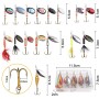 Vicloon 16 Piezas Señuelos de Pesca Kits con Ganchos Cebos Cebo de Pesca Señuelos De Cucharilla de Pesca Spinner Cebo para la