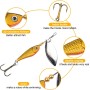 Vicloon 16 Piezas Señuelos de Pesca Kits con Ganchos Cebos Cebo de Pesca Señuelos De Cucharilla de Pesca Spinner Cebo para la