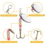 Vicloon 16 Piezas Señuelos de Pesca Kits con Ganchos Cebos Cebo de Pesca Señuelos De Cucharilla de Pesca Spinner Cebo para la