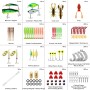 TRUSCEND Pesca Señuelos Accesorios Kit con Caja de Aparejos - Anzuelos de Pesca Crankbait Minnow Frog Popper Lure Grub Worm