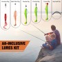 TRUSCEND Pesca Señuelos Accesorios Kit con Caja de Aparejos - Anzuelos de Pesca Crankbait Minnow Frog Popper Lure Grub Worm