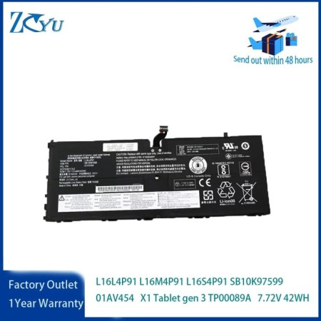 Batería L16L4P91 L16M4P91 L16S4P91 SB10K97599 01AV454 para Lenovo Thin