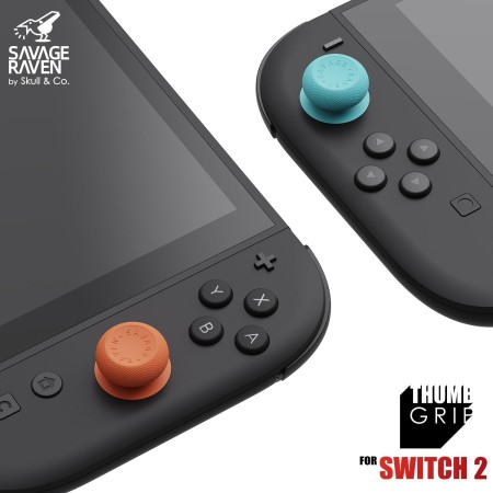 SAVAGE RAVEN by Skull & Co. Skin, CQC Thumb Grip Set Joystick Cap Analog Stick Cap for Nintendo Switch 2 Joy-con Controller -