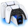 OIVO - Cargador para Mando PS5, 2H rápido Cargador ps5 con 2 Tipos de Cable para Mando PS5, estación de Carga Compatible con