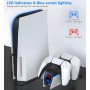 OIVO - Cargador para Mando PS5, 2H rápido Cargador ps5 con 2 Tipos de Cable para Mando PS5, estación de Carga Compatible con