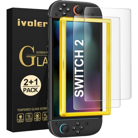 ivoler 2 Piezas Protector de Pantalla Mate para Nintendo Switch 2,Incluye Marco de Instalación Fácil, Sin Burbujas,