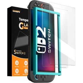 COOWPS Protector de pantalla para Nintendo Switch 2 (2025), cristal templado Ultra HD con marco de alineación, fácil de