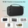 TiMOVO Funda Protectora para Switch 2, 14 en 1 Switch 2 Accesorios Kit con Funda de Transporte, Funda para PC, Funda TPU JoyCon,