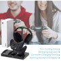 Soporte de refrigeración compatible con consola Xbox Series S con estación de carga de controlador, ventilador de refrigeración