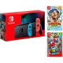 Nintendo Switch rojo/azul neón 32 GB Pack + Super Mario Odyssey + Donkey Kong: Tropical Freeze