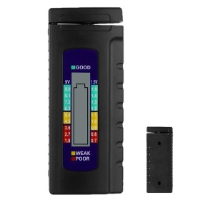 Trailer Door Portable Battery Tester | Lcd Volt Checker for Aa, Aaa, 9 V and Button Cell Batteries | Equipo eléctrico para uso