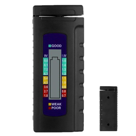 Trailer Door Portable Battery Tester | Lcd Volt Checker for Aa, Aaa, 9 V and Button Cell Batteries | Equipo eléctrico para uso