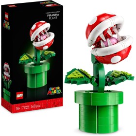LEGO Super Mario Planta Piraña, Figura de Personaje Articulada con Tubería y 2 Monedas, Maqueta para Construir para Adultos,