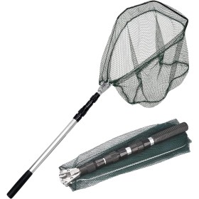 KK'S GLAMS® Red de aterrizaje telescópica de pesca, plegable, extensible, mango de poste de aleación de aluminio de 1,5 m,