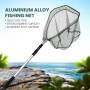 KK'S GLAMS® Red de aterrizaje telescópica de pesca, plegable, extensible, mango de poste de aleación de aluminio de 1,5 m,